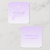 Beruflicher Name und Slogan | Helllila Quadratische Visitenkarte (Vorne/Hinten)