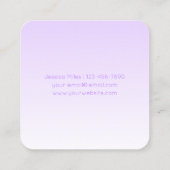 Beruflicher Name und Slogan | Helllila Quadratische Visitenkarte (Rückseite)