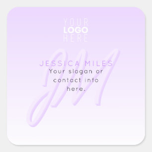 Beruflicher Name und Slogan   Helllila Quadratischer Aufkleber