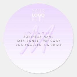Beruflicher Name und Slogan | Helllila Runder Aufkleber