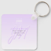 Beruflicher Name und Slogan | Helllila Schlüsselanhänger (Rückseite)