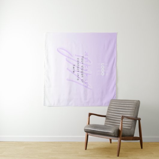 Beruflicher Name und Slogan | Helllila Wandteppich (Beispiel (Horizontal))