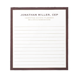 Beruflicher Name Unternehmen Notizblock