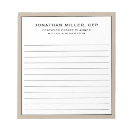 Beruflicher Name Unternehmen Notizblock