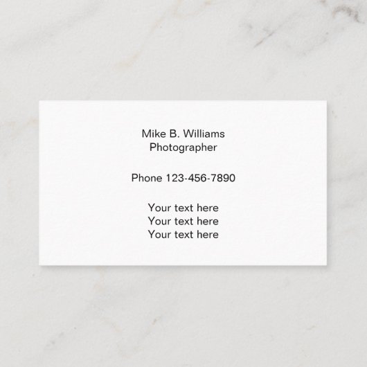 Beruflicher Natur-und Tier-Fotograf Visitenkarte (Rückseite)