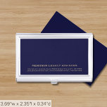 Beruflicher Navy Blue Business Card-Fall Visitenkarten Dose<br><div class="desc">Erhöhen Sie Ihr Netzwerkspiel mit diesem schlanken und beruflichen Visitenkartengehäuse. Der marineblau Hintergrund und die goldene Typografie in den unteren Dritteln tragen zu einer Touch von Eleganz bei. Bleibe organisiert und mache einen bleibenden Eindruck mit diesem stilvollen Accessoire.</div>