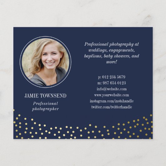 Beruflicher Navy-Foto Collage Fotograf Flyer (Hinten)