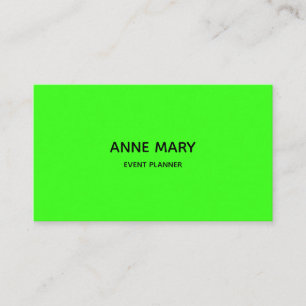 Beruflicher Neon Green Modern Colorful Event Plan Visitenkarte
