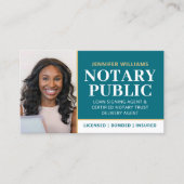 Beruflicher Notar Public Foto QR Code Aquamarin Visitenkarte (Vorderseite)