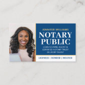 Beruflicher Notar Public Foto QR Code Blau Visitenkarte (Vorderseite)