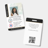 Beruflicher Notar Public Foto QR Code ID Black Ausweis (Vorder- & Rückseite)