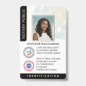 Beruflicher Notar Public Foto QR Code ID Black Ausweis (Vorderseite)