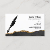 Beruflicher Notar-Signaturvertrag Agent Black Gold Visitenkarte (Rückseite)