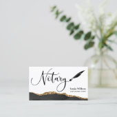 Beruflicher Notar-Signaturvertrag Agent Black Gold Visitenkarte (Stehend Vorderseite)