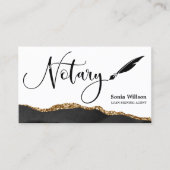 Beruflicher Notar-Signaturvertrag Agent Black Gold Visitenkarte (Vorderseite)