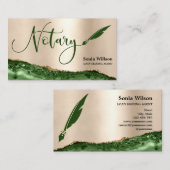 Beruflicher Notar-Signaturvertrag Agent Black Gold Visitenkarte (Vorne/Hinten)