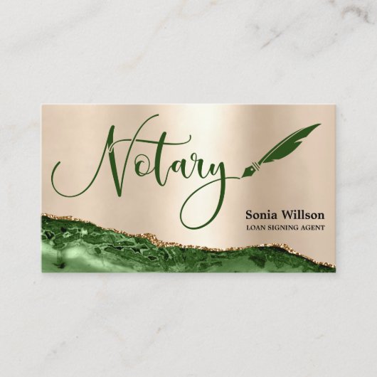 Beruflicher Notar-Signaturvertrag Agent Black Gold Visitenkarte (Vorderseite)