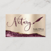 Beruflicher Notar-Signaturvertrag Agent Black Gold Visitenkarte (Vorderseite)