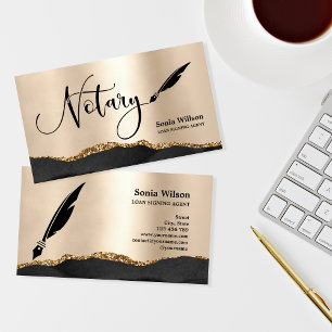 Beruflicher Notar-Signaturvertrag Agent Black Gold Visitenkarte