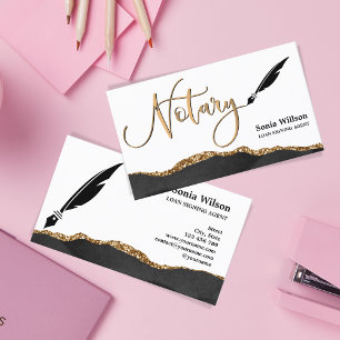 Beruflicher Notar-Signaturvertrag Agent Black Gold Visitenkarte