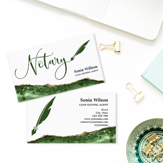 Beruflicher Notar-Signaturvertrag Agent Black Gold Visitenkarte