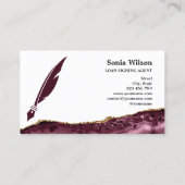 Beruflicher Notar-Signaturvertrag Agent Black Gold Visitenkarte (Rückseite)