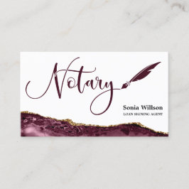 Beruflicher Notar-Signaturvertrag Agent Black Gold Visitenkarte