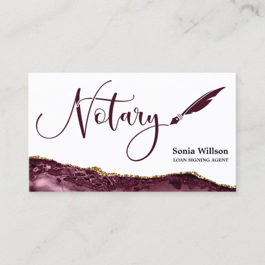 Beruflicher Notar-Signaturvertrag Agent Black Gold Visitenkarte (Vorderseite)