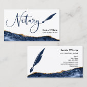 Beruflicher Notar-Signaturvertrag Agent Black Gold Visitenkarte (Vorne/Hinten)