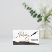 Beruflicher Notar-Signaturvertrag Agent Black Gold Visitenkarte (Stehend Vorderseite)