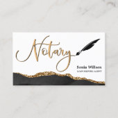 Beruflicher Notar-Signaturvertrag Agent Black Gold Visitenkarte (Vorderseite)