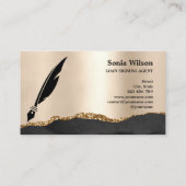 Beruflicher Notar-Signaturvertrag Agent Black Gold Visitenkarte (Rückseite)