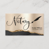 Beruflicher Notar-Signaturvertrag Agent Black Gold Visitenkarte (Vorderseite)