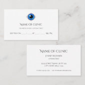 Beruflicher Optometriker Blau Iris Augenoperation Terminkarte (Vorne/Hinten)