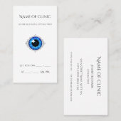 Beruflicher optometrischer Termin Blau Iris Auge Visitenkarte (Vorne/Hinten)