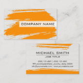 Beruflicher Orange Brush Stroke Visitenkarte (Vorne/Hinten)