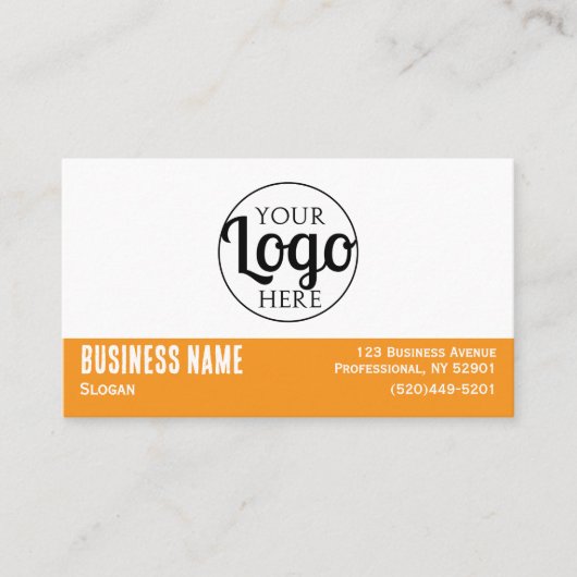Beruflicher Orange- und White QR-Code für Logos Visitenkarte (Vorderseite)