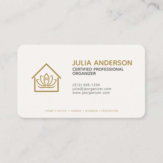 Beruflicher Organisator Gold Visitenkarte (Vorderseite)