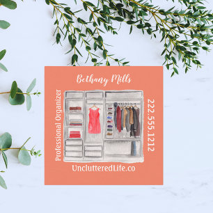 Beruflicher Organisator moderner Wasserfarbe Quadratische Visitenkarte