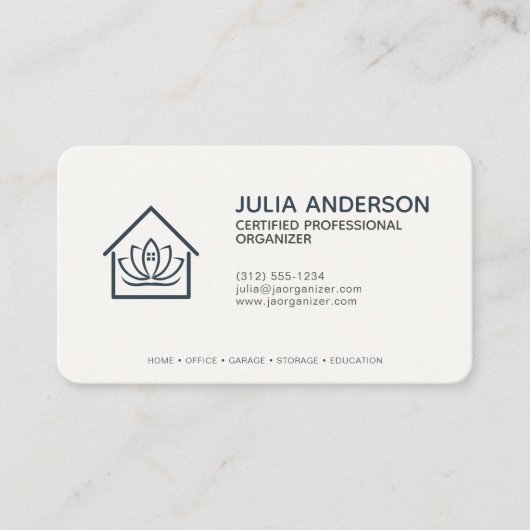 Beruflicher Organisator Navy Blue Visitenkarte (Vorderseite)