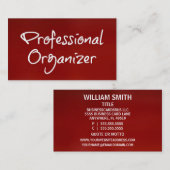 Beruflicher Organisator rote Visitenkarte (Vorne/Hinten)