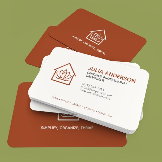 Beruflicher Organisator Terracotta Visitenkarte