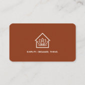 Beruflicher Organisator Terracotta Visitenkarte (Rückseite)