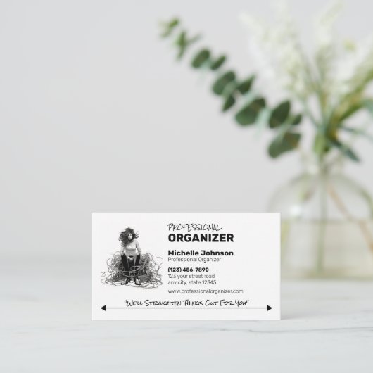 Beruflicher Organisator Visitenkarte (Stehend Vorderseite)