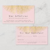 Beruflicher Östhetiker Lashes Gold Rose Pulver Terminkarte (Vorne/Hinten)