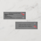 Beruflicher Party-Planer auf grauem Alligator Mini Visitenkarte (Vorne/Hinten)