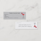 Beruflicher Party-Planer-Barkeeper Mini Visitenkarte (Vorne/Hinten)