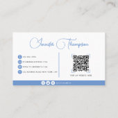 Beruflicher Pastel-Blue-Script-QR-Code Visitenkarte (Rückseite)
