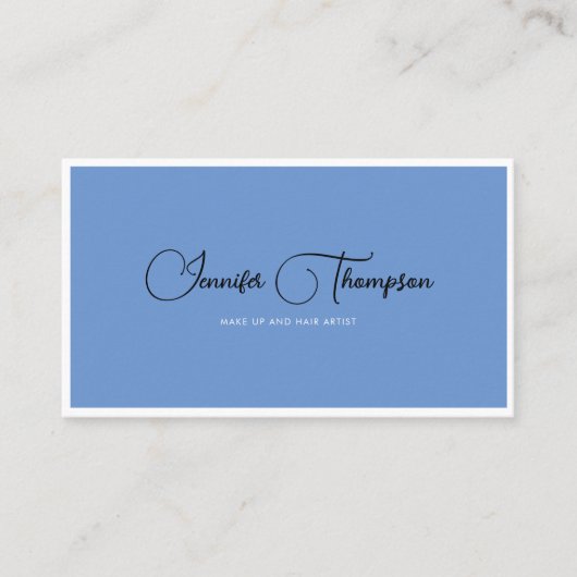 Beruflicher Pastel-Blue-Script-QR-Code Visitenkarte (Vorderseite)