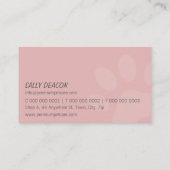 BERUFLICHER PAW-DRUCKER für Haustiere, rosa Türkis Visitenkarte (Rückseite)